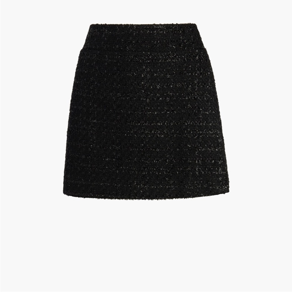 NWT Hill House Home Tatiana Black Tweed Mini Skirt Size Large - Picture 2 of 15